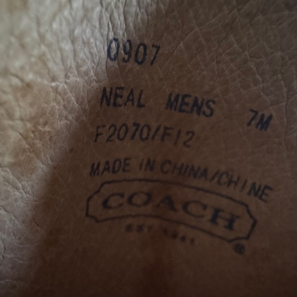 Coach Neal Mens 7M Black Signature Canvas Leather Driving Loafers with COA